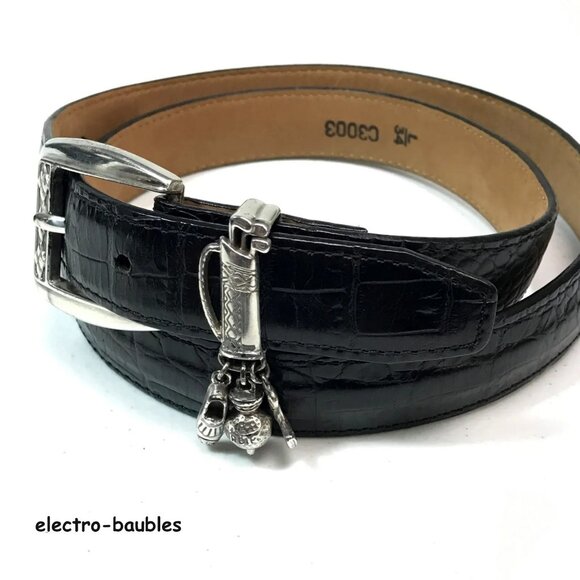 Brighton Accessories - Brighton Moc Croc Golf Charm Belt Sz L - MINT